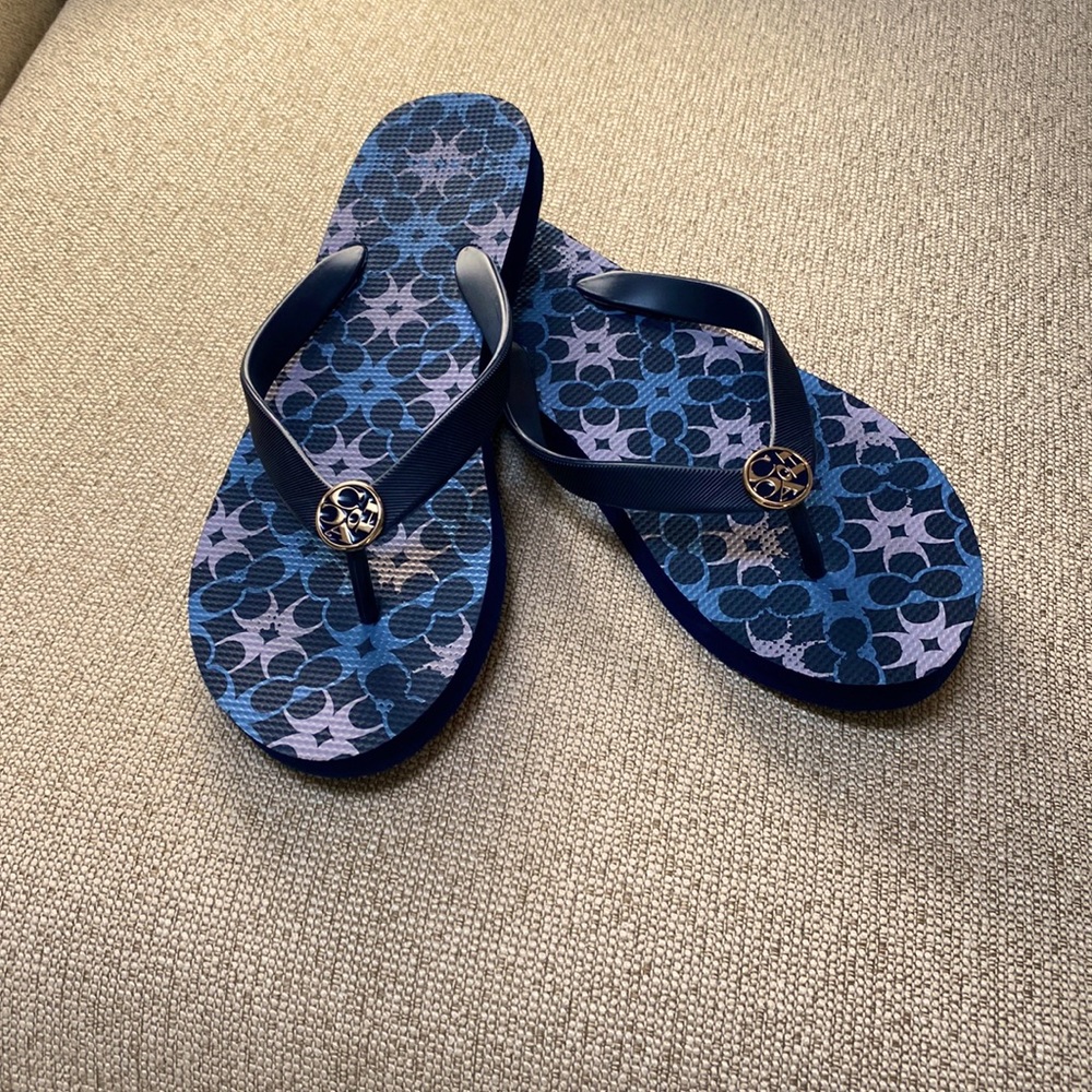 Coach Navy Flip Flops Size 7